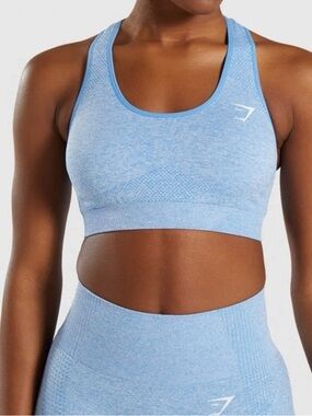 Gymshark Vital Seamless Sky Blue Racerback Sports Bra